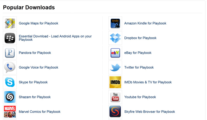 Playbook android app download